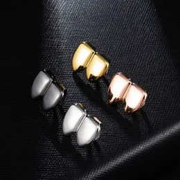 Double Caps Grillz Two Teeth Top Hip Hop Griglie per uomini Rapper Jewelry