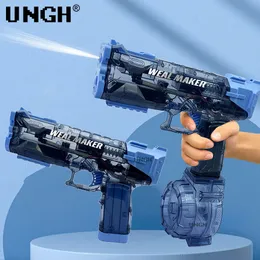 Gun Toys Ungh Automatic Water Gun Electric Uzi Pistol Shooting Toy Summer Beach Toy For Children Barn Barn Tjejer Girls Adults Water Fight Game 230724