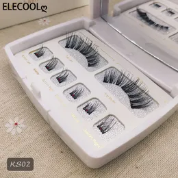 Falska ögonfransar ELECOOL MAGNETISK EYFRESS Segmenterad ögonfrans 3D Mink Eyelash Makeup Magnetic Eyelash Push Flower Set Natural False Eyelashes Tool 230724