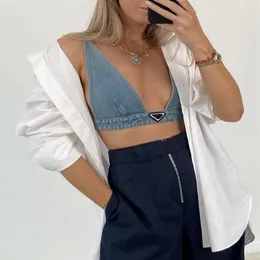 Retro denim Bras hipster toppkvalitet kvinnodesigner underkläder utomhus nattklubb parti strand simma tvådelar set lyx slitage243m