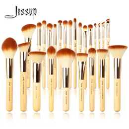 メイクアップツールJessup Professional Makeup Brushesセットファンデーションパウダーアイシャドウライナーブレンディングブラシメイクアップツールキット竹合成髪230724