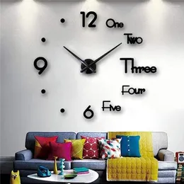 Настенные часы 3d большие часы современный дизайн Diy Quartz Fashion Watches Arylic Mirror Sticker