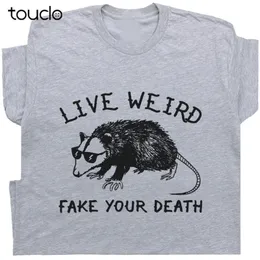 Camisetas masculinas Possum T-Shirt Funny Animal Graphic Tee Live Weird Cool Vintage Retro 230724