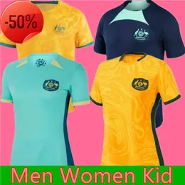 Camisa de futebol feminina da seleção australiana 2023 Kerr Yallop Kennedy Fowler Foord Catley van Egmond Simon Polkinghorne kits de camisa de futebol masculino e infantil adulto