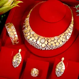 Set di gioielli da sposa GODKI Marca famosa Paillettes lucide Set di gioielli da sposa da donna di lusso africano Dubai Zircone Set di gioielli da sposa da sposa 230725