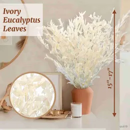 Fleurs séchées séchées vraies tiges d'eucalyptus ruscus blanches naturelles fraîches préservées feuilles d'eucalyptus faisceaux pour la décoration de mariage à la maison bricolage R230725