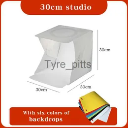 Flash Diffusers Folding Lightbox 30cm Portable Photography Photo Studio Tent LED Softbox Bakgrund Kit USB Mini Light Box för DSLR Camera X0724 X0724