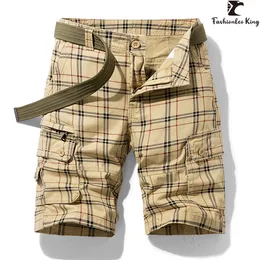 Pantaloncini cargo in cotone da uomo nuovi Abbigliamento Pantaloni casual a quadri Bermuda Pantaloni da spiaggia alla moda Cargo Short da uomo