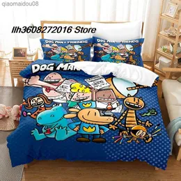 DOG MAN Jogo de Cama Solteiro Twin Full Queen King Size Conjunto de Capa de Edredom para Quarto de Criança Aldulto Conjunto de Lençóis de Anime Impressão 3D L230704