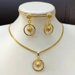 Set di gioielli da sposa Set di gioielli con collana etiope solido 18 carati Orecchini e collana solidi Accessori per la festa nuziale Accessori africani Regalo 230725