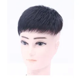 人間の髪の前髪のバンズクリップ男のための自然な短いブラジルのストレートヘアのための脱毛のためのヘアピース230724