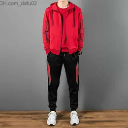 Herren-Trainingsanzüge, Herren-Trainingsanzüge, dreiteiliger Sportanzug für Herren, 2022 Trend, Kapuzen-Sweatshirt, Herbst/Winter, lässige Strickjacke, Jacke, Herrenbekleidung, Z230726