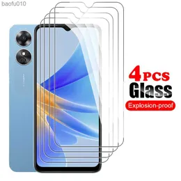 4pcs For Oppo A17 A57 A77 5g 9H Tempered Glass For Oppoa17 Oppoa57 Oppoa77 Screen Protector A 17 57 77 Safety Mobile Phone Film L230619