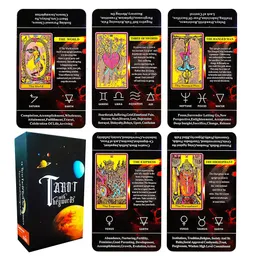 Utomhusspel Aktiviteter 330G Nyckelord Tarot Hög kvalitet för nybörjare av kort Astrologie Mysterious Runes Spådan Bekräftelse FATE 12x7CM 230725