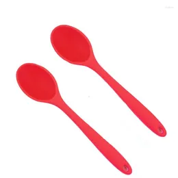 Skedar 2st/Lot Home Use Mini Silicone Soup Spoon Färgglad värmebeständig köksutslag Matlagningsverktygsredskap