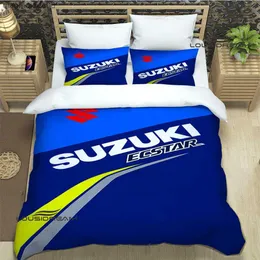 S-Suzuki Motorcycle Bedding Sets Sexquisite Bed Suppliesセット布団カバーベッド掛け布団セットセット豪華な誕生日プレゼントL230704