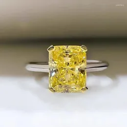 Cluster Ringe Liebhaber Princess Cut Lab Topaz Versprechen Ring 925 Sterling Silber Verlobung Ehering Für Frauen Braut Fingerschmuck