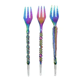 Metal Hookah Colorful Need Nail Fork med pokerkombination för stanshål