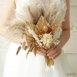 Dried Flowers Spear Rust Orange Reed Wedding Bouquet Dried Bridal Dry Flower Bouquet Rustic Brides Bridesmaid Floral Bouquet R230725