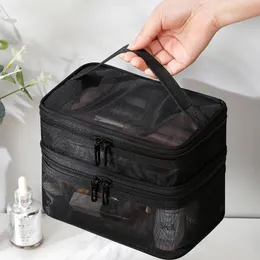 Cosmetic Bags Cases Womens Transparent Mesh Ideal for Cosmetics Makeup and Toiletries Kit Travel Sales Success Make Up Organizer Bag 230725