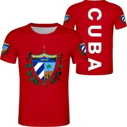 Camisetas masculinas CUBA National Emblem Printed Flag Of Harajuku T-shi manga curta casual gola redonda