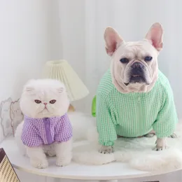 Dog Apparel Light Colored Pet Cardigan With Zipper Coat Cat Sweater 3 Colors Available Now Refer To Size Guide Below