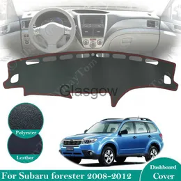 Bil Sunshade för Subaru Forester 2008 ~ 2012 Antislip Leather Mat Dashboard Cover Carpet Sunshade DashMat Car Accessories SG SH SJ SK 2011 X0725