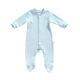 Rompers 0 12m生まれ幼児の女の子の男の子のフッツ長袖ソリッドジャンプスーツ春秋Pudcoco Foot Cover Soft Foofits 230724