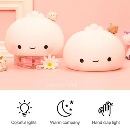 Night Lights Cute Dumpling Light LED Mini Touch Lamp Cartoon Steamed Bun Baby Bedside Kawaii