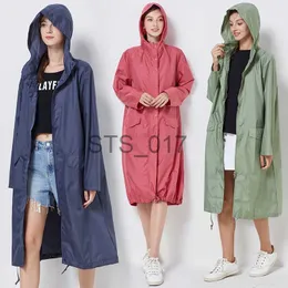 Raincoats Windbreaker raincoat medium and long adult men's and women's fashion hat weather proof and waterproof clothing long sleeve pon x0724