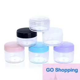 Garrafas pequenas de amostra superior, recipiente de cera, 7 cores, caixas de plástico de qualidade alimentar, fundo redondo, creme, caixa de embalagem cosmética