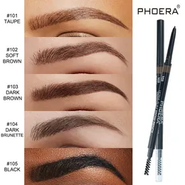 Eyebrow Enhancers PHOERA 5 Color Double Ended Pencil Waterproof Long Lasting No Blooming Rotatable Tattoo Pen Makeup Brush 230725