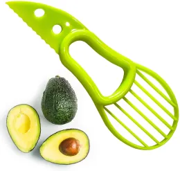 Cortador de frutas multifuncional 3 em 1 Cortador de frutas Faca Descascador de plástico Separador Manteiga de karité Gadgets Cozinha Ferramenta de vegetais LL