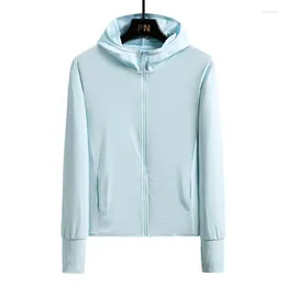 Kvinnorjackor Summer Ice Silk Anti-ultraviolet Outdoor Sports Sunscreen Clothing Jacket Fashionable and Versatile Skin