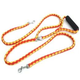 Dual Dog Leash No-Tangle Dubbel koppel styrka testat för att gå och träna två hundar 1 4m 4 6ft249z