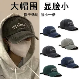Washed Hat for Men Trendy Brand Cap for Men Duże obwód głowy Baseball Cap Soft and Deep For Boys W Summer New American Style