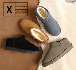 Австралия Новый мелкий рот ботинок 2023 Дизайнерские классические снежные сапоги модные дамы платформы меховые тапочки жены Tazz Ultra Mini Angle Booties US 4-15