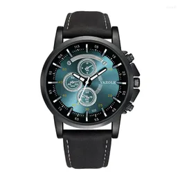Relógios de pulso relógios de quartzo para homens à prova d'água couro pulseira moda negócios lazer esportes versáteis