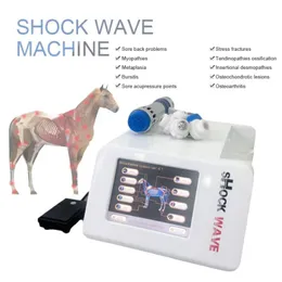 Bärbar extrakorporeal chockvågterapi fysioterapimaskin för hästveterinär ESWT akustisk chockvåg till smärtlindringsbehandlingsanordning
