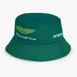 Breda randen hattar hink hattar baseball cap grön Aston Martin Liono Team AMF1 Team Bucket Hat 230724