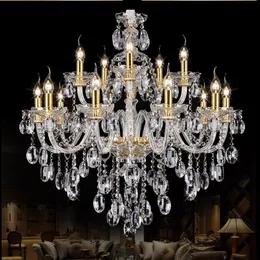 Chandelier Modern Large chandeliers Luxury Lighting fashion Gold transparent K9 Crystal328a