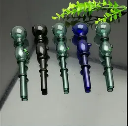 Glass Pipes Smoking blown hookah Manufacture Hand-blown bongs Colorful three wheel double bubble straight smoke pot