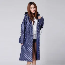 Raincoats Eva Polka Dot Vuxen Raincoat 2021 Ny modemotorcykel Rain Poncho Waterproof Chubasquero Mujer Para Lluvia X0724