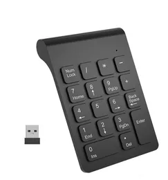 Teclado numérico sem fio de tamanho pequeno 2,4 GHz Numpad 18 teclas Teclado digital para caixa de contabilidade Laptop Notebook Tablets