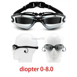 Gogle dorosłe krótkowzroczność pływanie gogle zatyczki do uszu HD profesjonalne szklanki pływania mężczyźni kobiety optyczne wodoodporne okulary hurtowe HKD230725