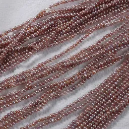 Loose Gemstones Strong Light 2.5-3mm Mini Small Bead Natural Purple Freshwater Pearls Semi-Finished Fine Chain Diy