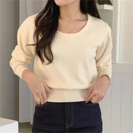 Kvinnors tröjor Alien Kitty Spring Women Pullovers Tops Minimalist Fashion Chic Knited 2023 OL Outwear Loose Elegant Mujer Slim