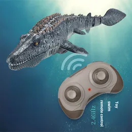 Electric/RC Animals 2.4G Simulation Remote Control Electric Dinosaur Toy Wireless Water Spray Mosasaur Children's Toy Boy Gift 230724