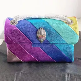 Kurt Geiger Bag designer axelväska Rainbow Eagle Chain Bags Handväska Lady Slingbag Jointing Colorful Crossbody Purse Patchwork Clutch Handbag
