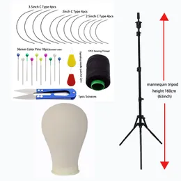 Supporto per parrucca Testa di blocco di tela Display Manichino da addestramento Testa Styling Manichino Testa di bambola Parrucca Supporto per treppiede Ottieni perni a T Kit di installazione parrucca 230724